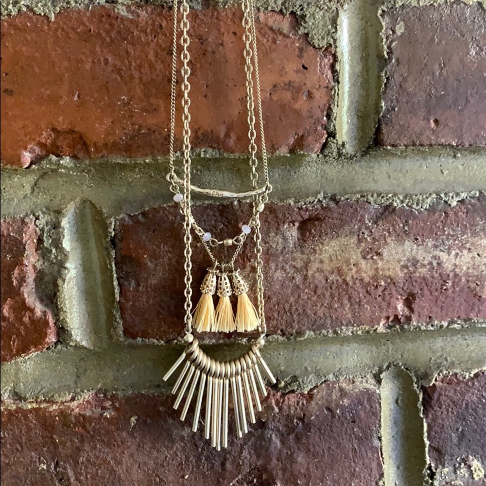Layered necklace with tassels